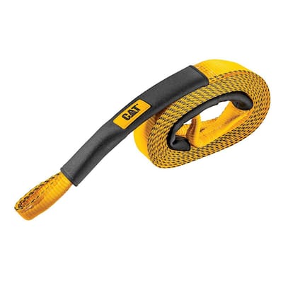 30 ft. 5,000 lb. Working Load Limit Yellow Recovery Tow Rope Strap with  Loop Ends