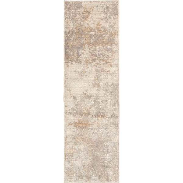 Home Decorators Collection Medina Beige 2 ft. x 7 ft. Abstract Runner Rug