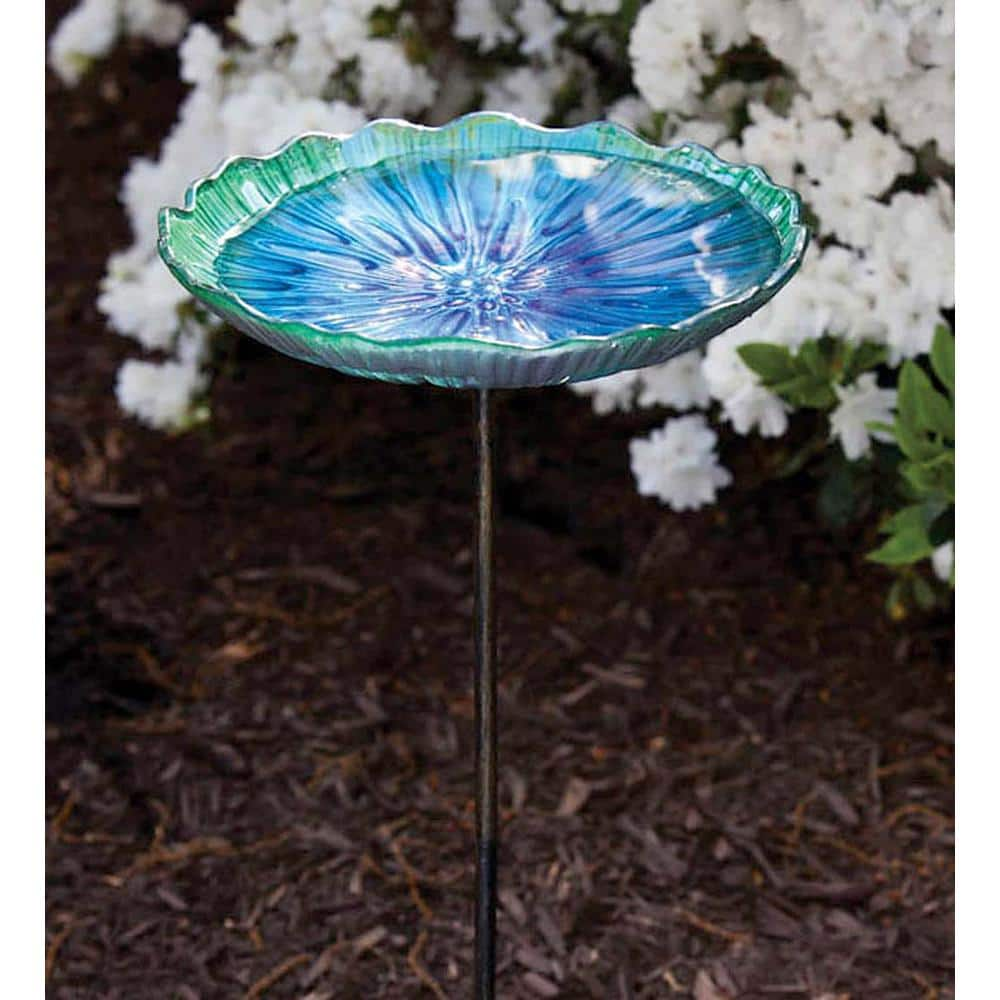 UPC 746851768958 product image for Scalloped Birdbath on Stake | upcitemdb.com