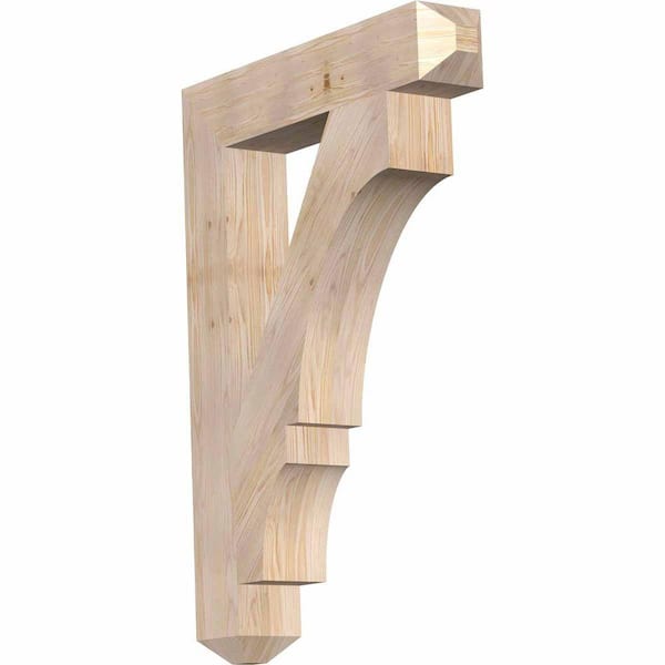 Ekena Millwork 5-1/2 in. x 44 in. x 32 in. Douglas Fir Balboa Craftsman Smooth Bracket