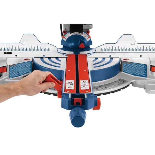 Bosch - 15 Amp 12 in. Corded Dual-Bevel Sliding Glide Miter Saw Combo Kit with Bonus Gravity Rise Wheeled Miter Saw Stand