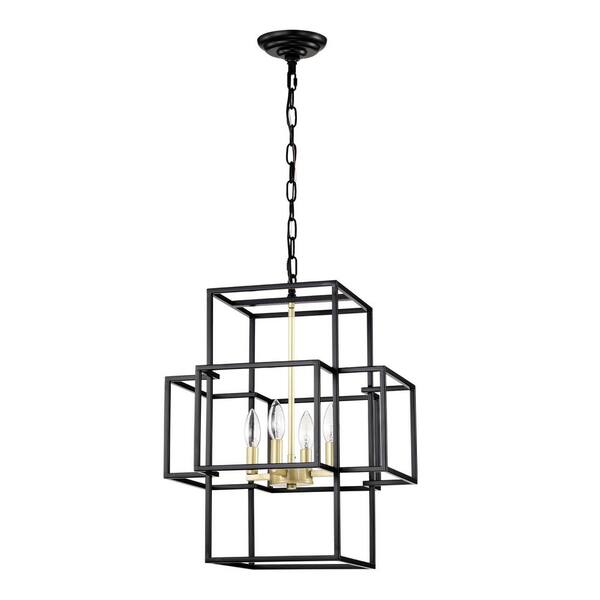 ライト・ランタン 4qu2 Maxax Hartford 4 -Light Lantern Square Chandelier MX19078-4