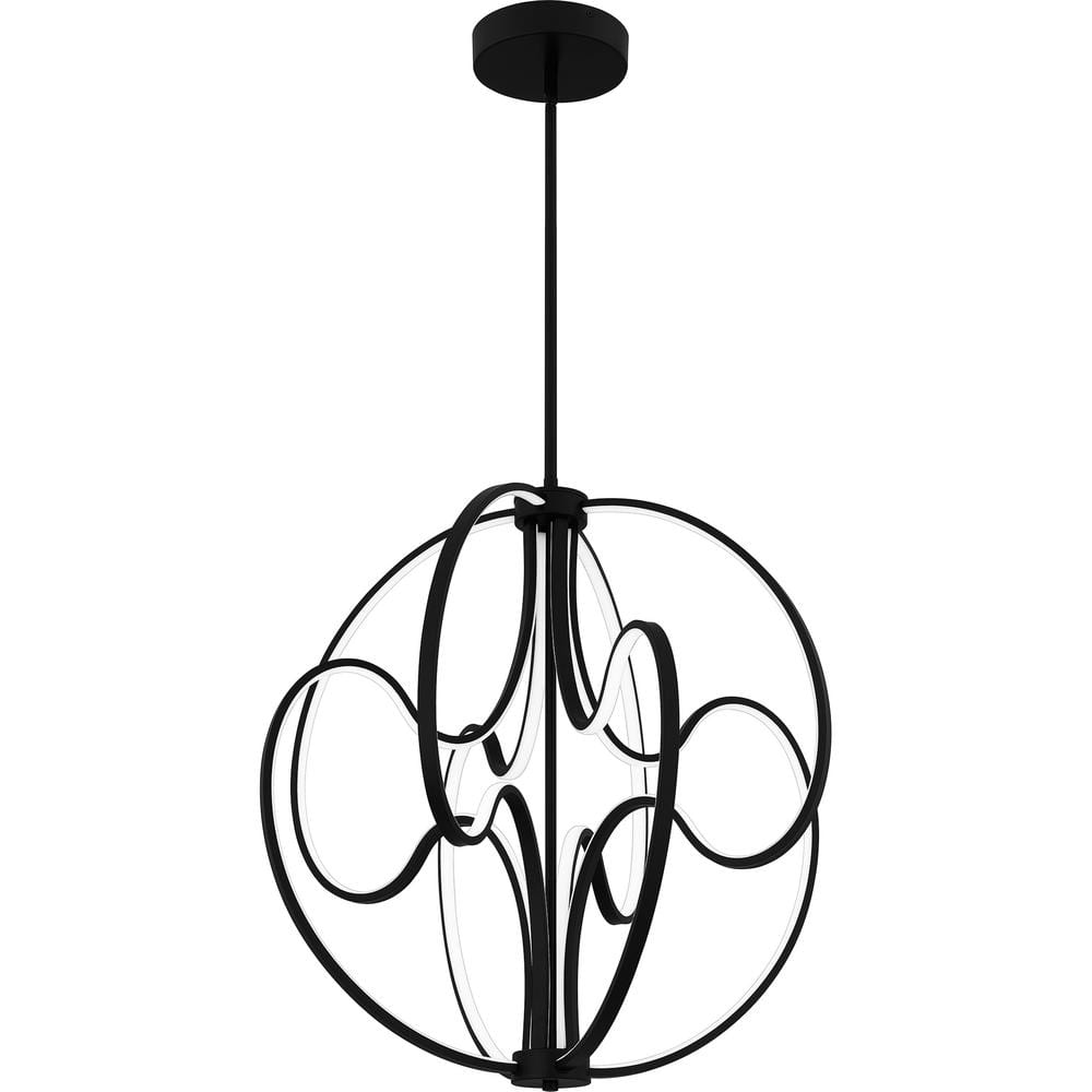 Clairon Matte Black LED Globe Pendant Light