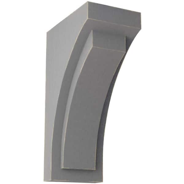 Ekena Millwork 3 in. x 8 in. x 4-3/4 in. Pebble Grey Small Felix Wood Vintage Decor Corbel