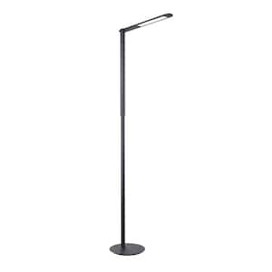 Kovacs 56.63 in. Anodized Brushed Black No Bulb Dimmable LED Standard Floor Lamp for Living Room with Aluminum Shade