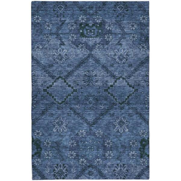 Dream Shag Premium Machine Washable Abstract ADS842 Navy 10 ft. x 14 ft. Area Rug