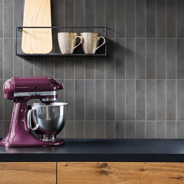 Heritage Carbon 2-3/8 in. x 9-5/8 in. Porcelain Floor and Wall Tile (5.78 sq. ft./Case)