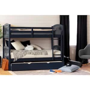 Ulysses Solid Wood Bunk Bed with Trundle, Blue
