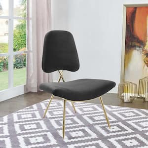 Ponder Upholstered Velvet Lounge Chair in Black