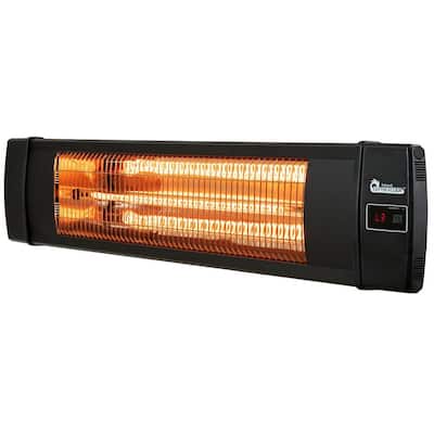 1500-Watt Electric Carbon Infrared Space Heater Indoor Outdoor Patio Garage Wall or Ceiling Mount with Remote, Black