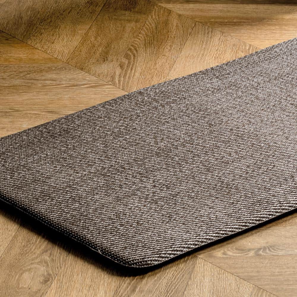 Dark Grey Braided Synthetic Non-slip Comfort Mat 20" x 42"