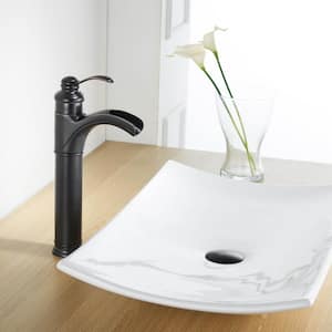 Waterfall Single Hole Single-Handle Vessel Bathroom Faucet With Supply Line in Oil Rubbed Bronze