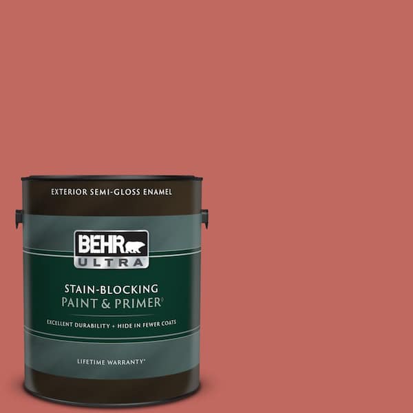 BEHR ULTRA 1 gal. Home Decorators Collection #HDC-CL-10 Tapestry Red Semi-Gloss Enamel Exterior Paint & Primer