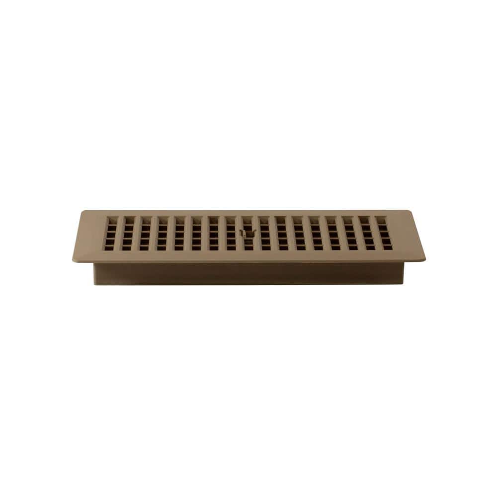 Taupe Plastic Rectangular Floor Register, 4x12 Inch