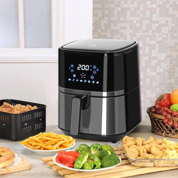  1100W Commercial Air Fryer, 13 Litre Multifunctional Toaster  Oven Air Fryer Combo, 230 Degree C Air Fryers w/Digital Display, White  (White) : Home & Kitchen