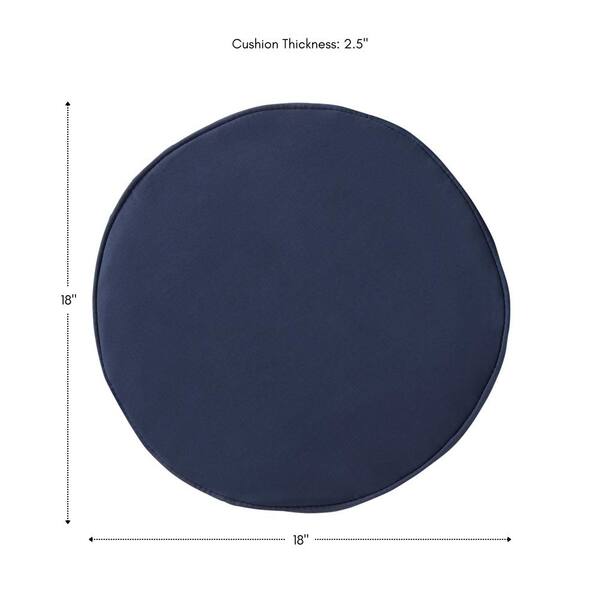 Greendale Home Fashions 18 x 18 Navy Round Outdoor Chair Pad Set of 2