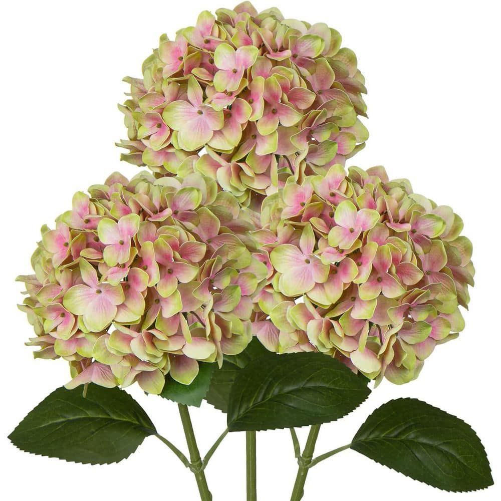 24.8 in. Multi-Colored Artificial Faux Hydrangea Long Stems Silk
