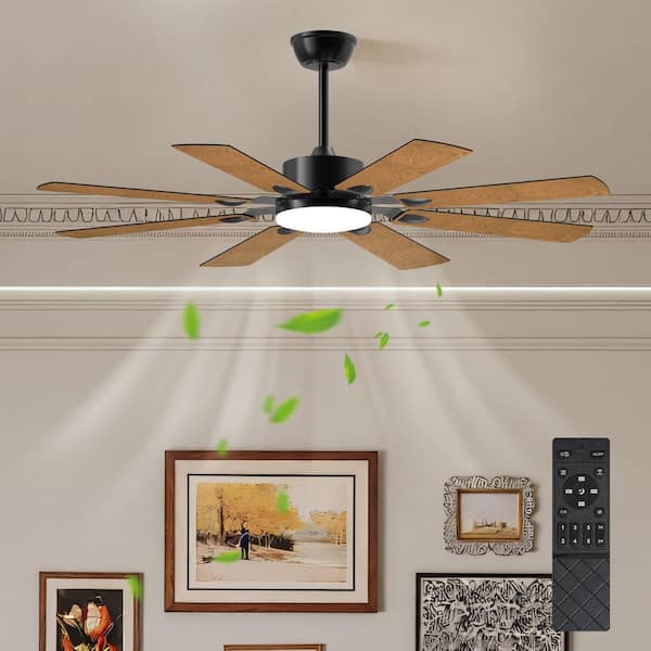 Mireth 52 in. Integrated LED Farmhouse Indoor/Outdoor Smart Ceiling Fan with DC Remote Control for Bedroom, Living Room