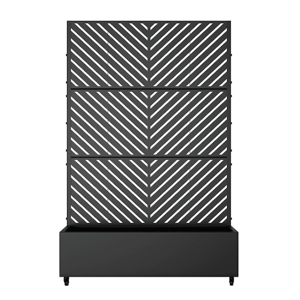 6 ft. H x 4 ft. W Metal Planter Box with Trellis Black