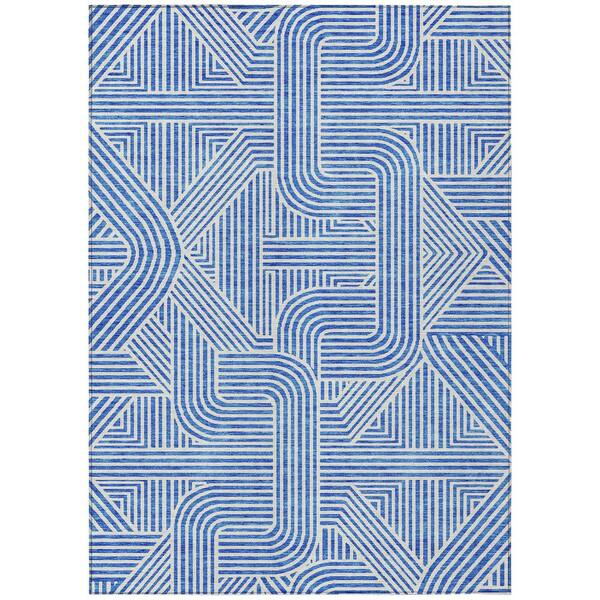 Chantille Machine Washable Indoor/Outdoor Abstract ACN917 Blue 3 ft. x 5 ft. Area Rug