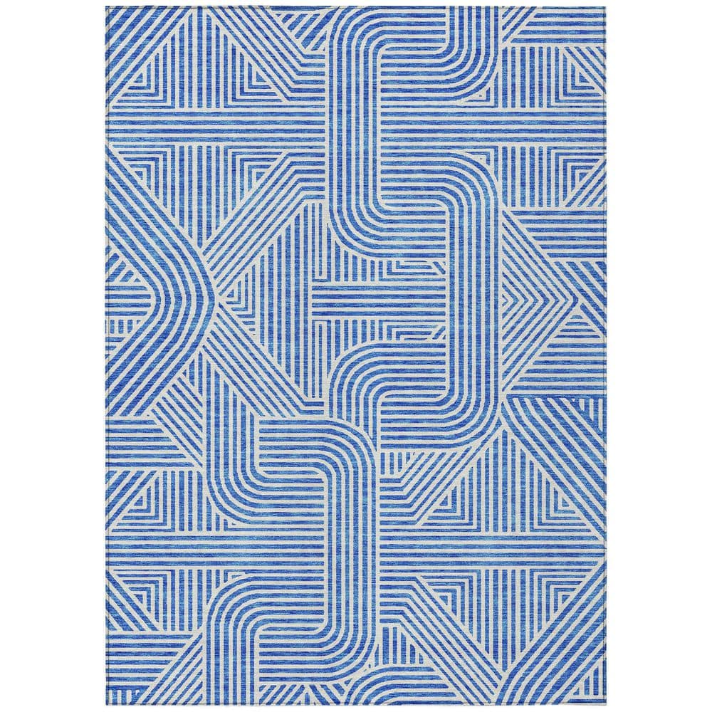 Chantille Machine Washable Indoor/Outdoor Abstract ACN917 Blue 8 ft. x 10 ft. Area Rug price history on PriceWatchPro