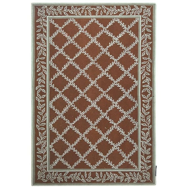 SAFAVIEH Chelsea Brown/Blue 6 ft. x 9 ft. Border Area Rug
