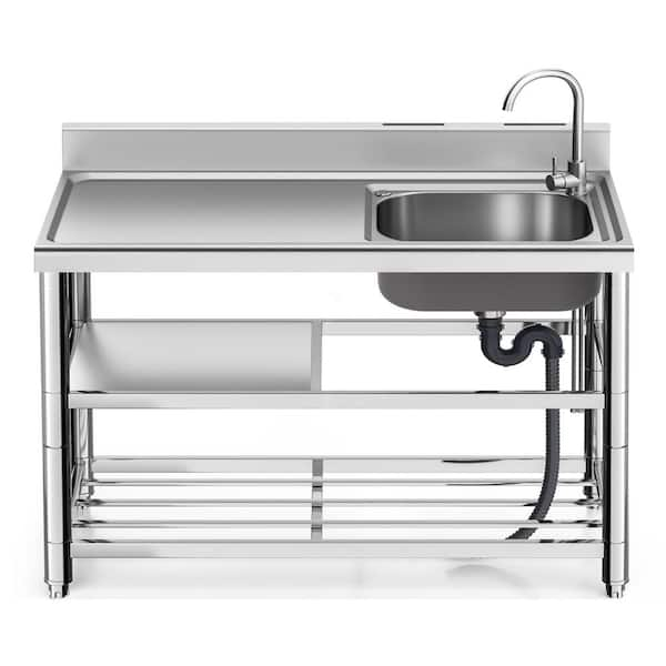 40 in. Freestanding 1-Compartment 3-tier Commercial Kitchen Sink in ...