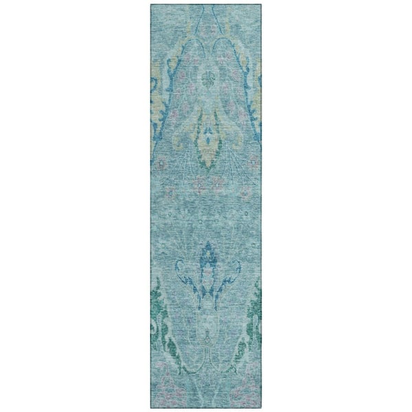 Chantille Machine Washable Indoor/Outdoor Abstract ACN1932 Blue 2 ft. 3 in. x 7 ft. 6 in. Runner Rug