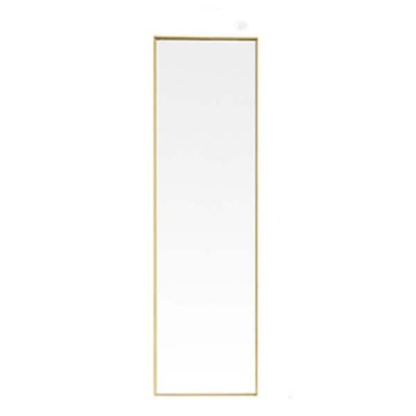Unbranded 18 in. W x 63 in. H Small Rectangular Steel Framed Wall Bathroom Vanity Mirror in Gold