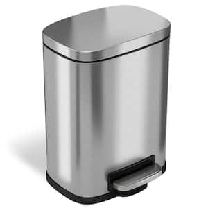 Innovaze 1.6 Gal./6-Liter Fingerprint Free Brushed Stainless Steel  Semi-Round Step-On Trash Can MGCS-A1812430006 - The Home Depot