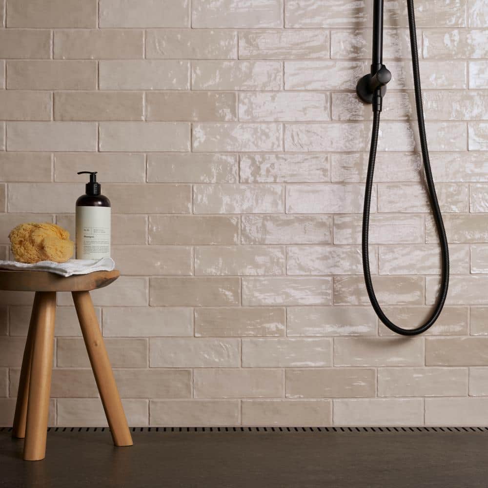 Beige 3" x 8" Glazed Ceramic Subway Wall Tile
