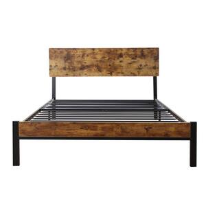 77.4 in. W Black Twin Size Metal Frame Platform Bed