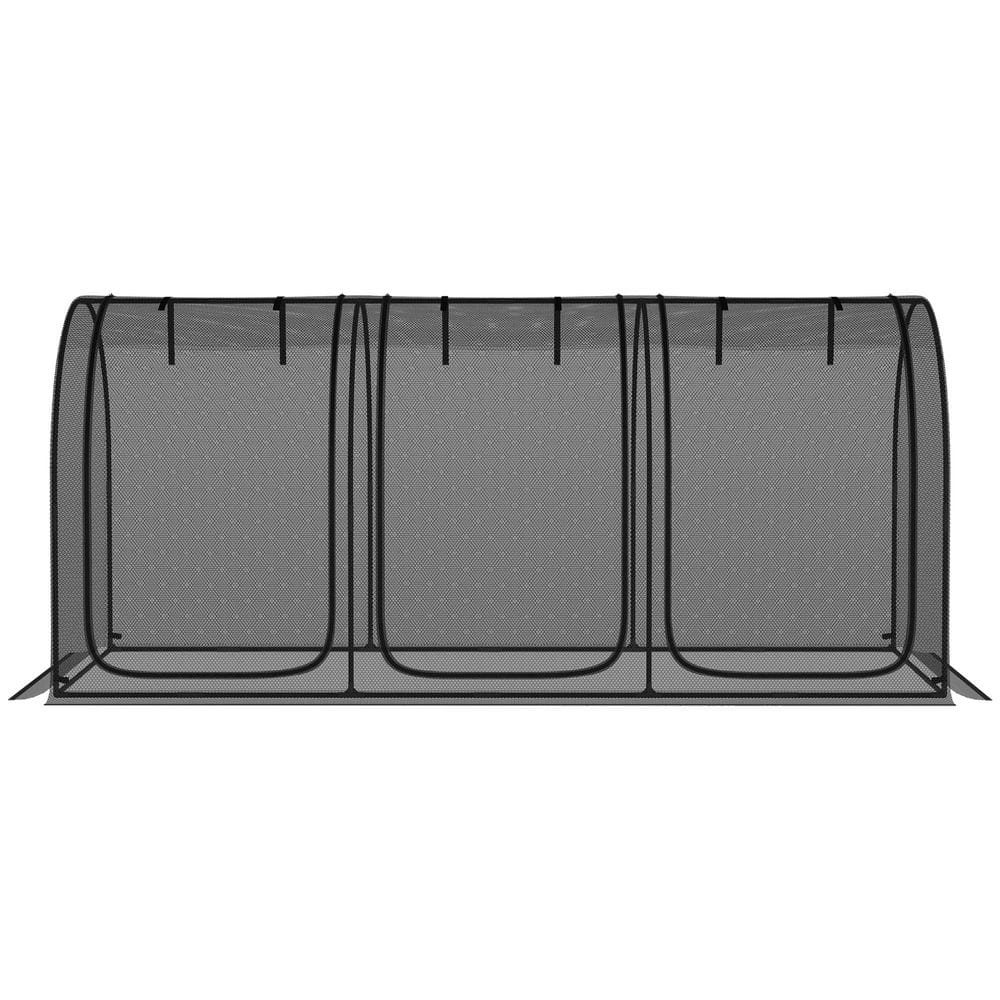 Black 47.25 in. H x 98 in. W HDPE Plant Cage, Protection Tent with 2 Zippered Doors, Storage Bag and Ground Stakes price history on PriceWatchPro