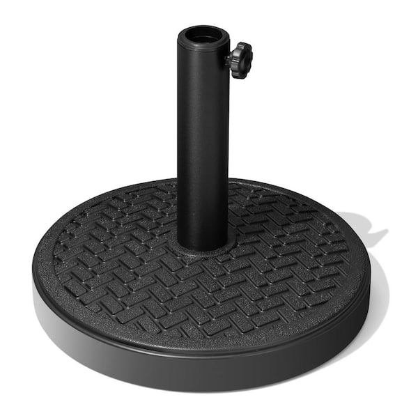 Pellebant 45 lbs. Cement and Steel Heavy-Duty Round Patio Umbrella Base in Black
