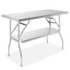 GRIDMANN 48 x 24 Inch Stainless Steel Folding Kitchen Utility Table ...