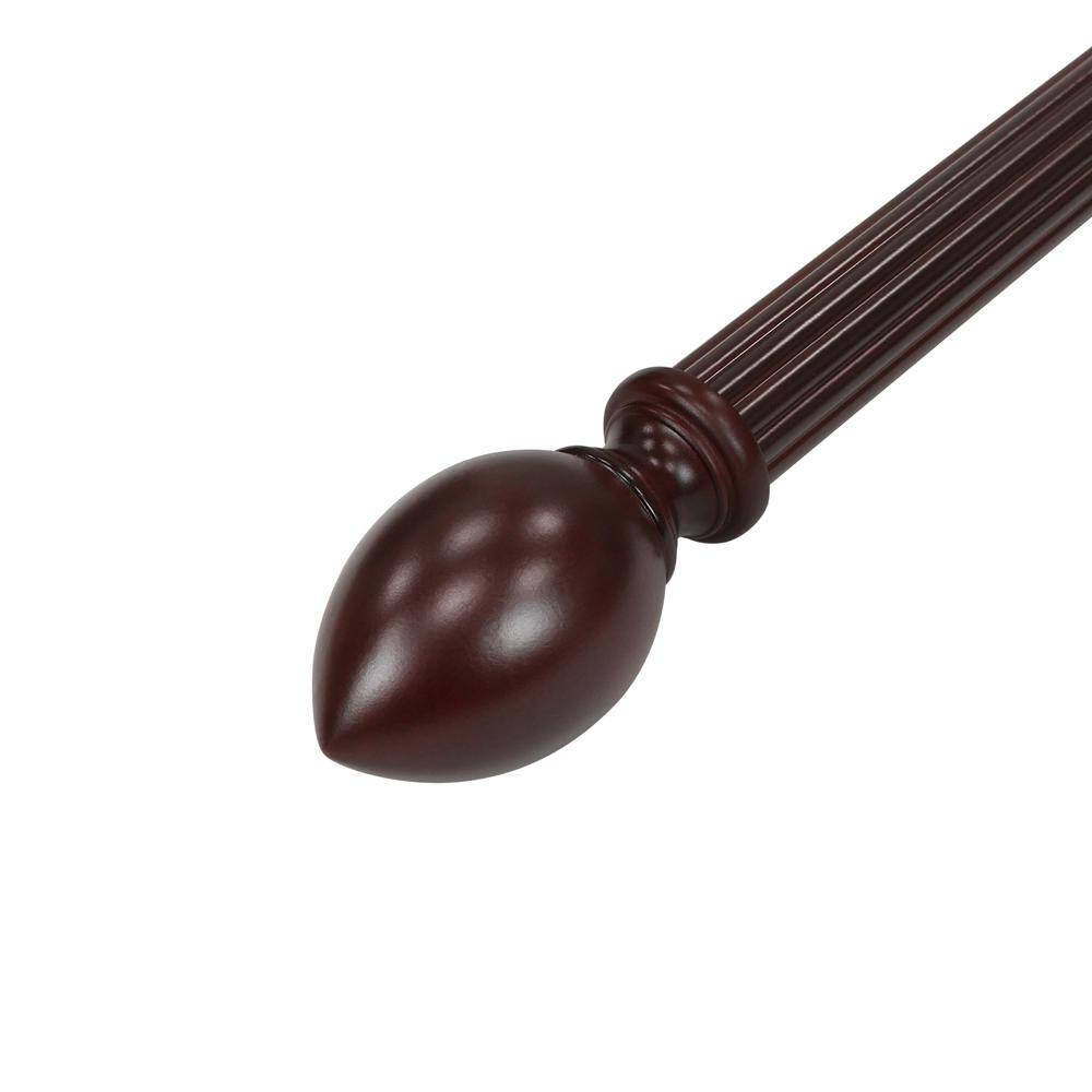 Lumi Antique Mahogany Wood Egg Curtain Rod Finials (2-Pack)