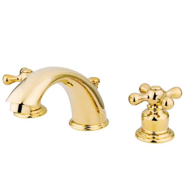 Kingston Brass Victorian 8 in. Widespread 2-Handle Bathroom Faucet in Polished Brass