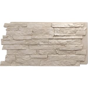 Acadia Ledge 49 in. x 1 1/4 in. Sea Shell Stacked Stone, StoneWall Faux Stone Siding Panel