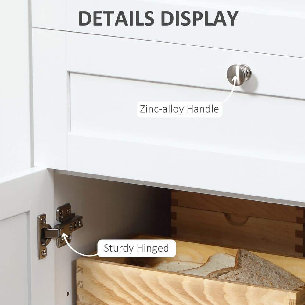White Rubber Wood Top Sideboard with Glass Doors