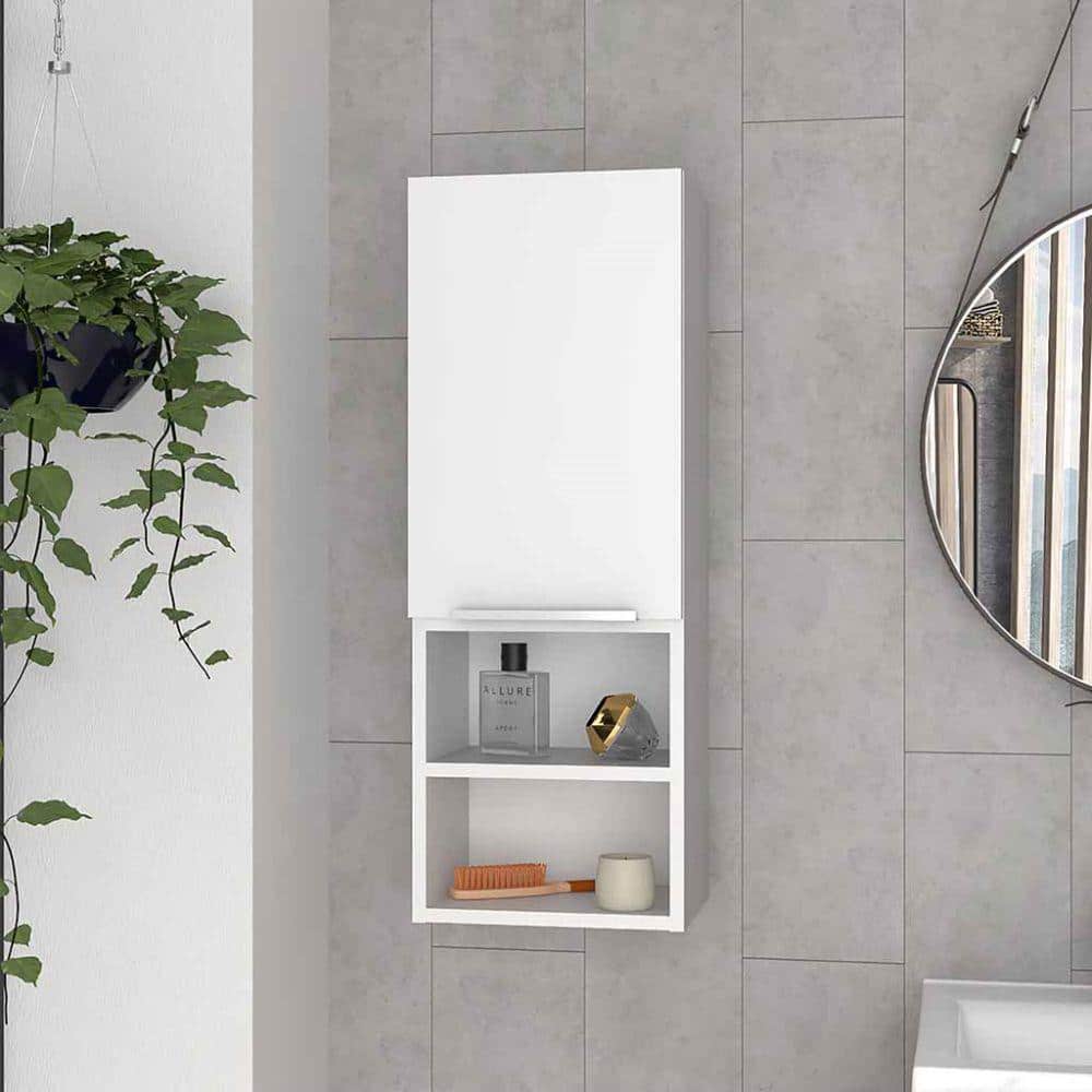 11.81 in. W x 32.1 in. H White Rectangular Wall Surface Mount Bathroom Storage Medicine Cabinet price history on PriceWatchPro