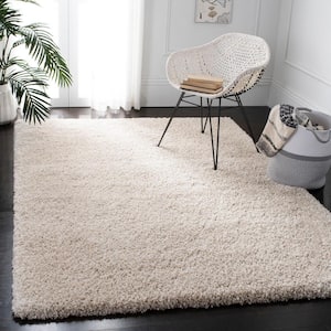 Royal Shag Cream 4 ft. x 6 ft. Gradient Solid Area Rug