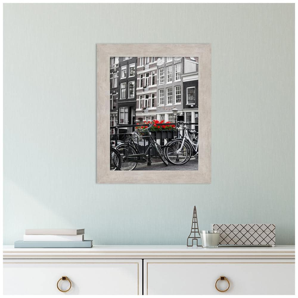 Classic 11x14 Marred Silver Wood Wall Picture Frame