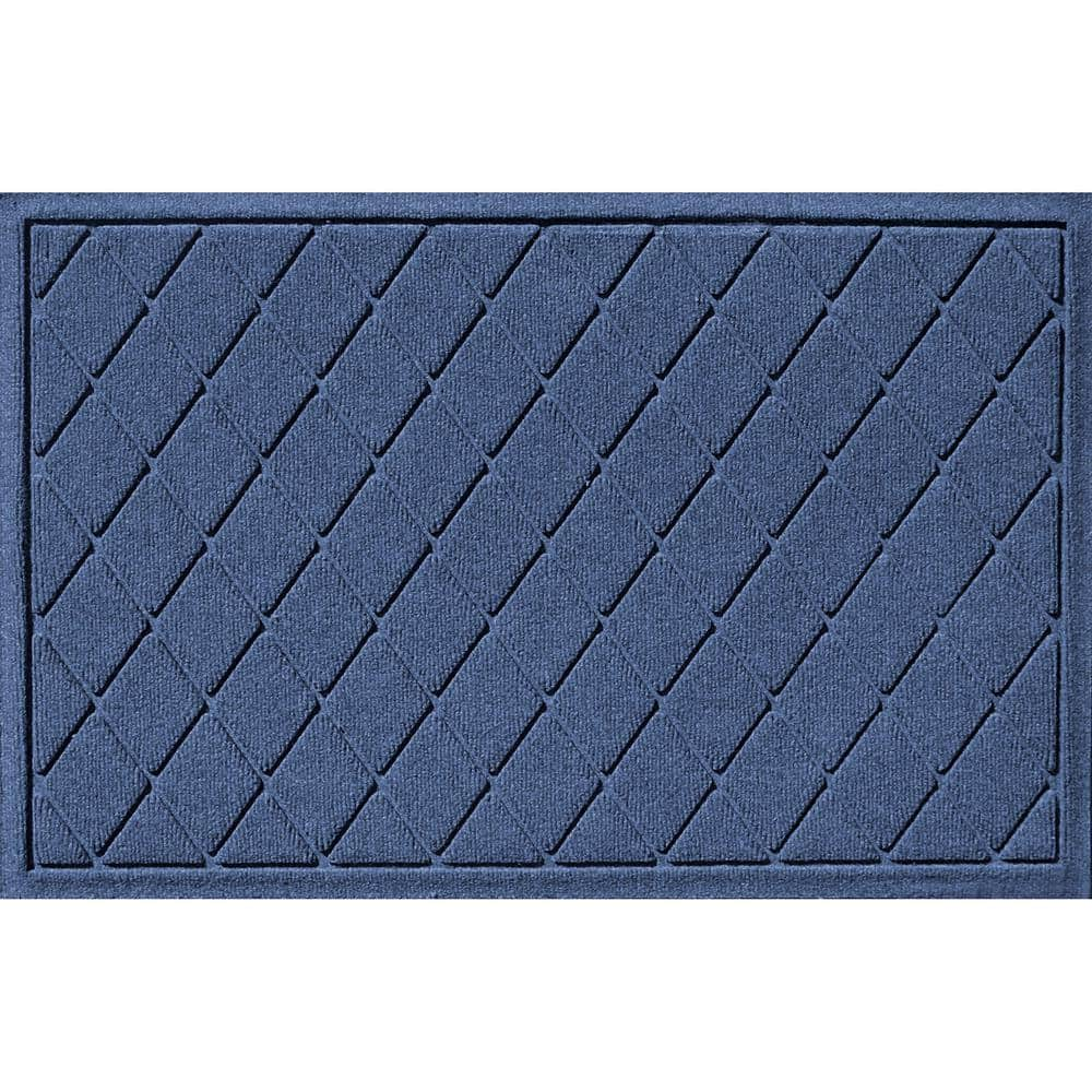 Waterhog Argyle Medium Gray 23 in. x 35 in. Pet Polyester Indoor Outdoor Door Mat