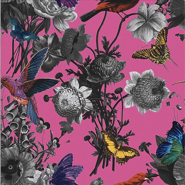 Graham & Brown Jardin Magenta Pink Removable Wallpaper Sample