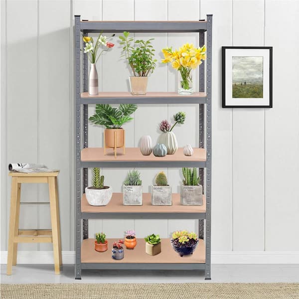Gray 5-Tier Heavy Duty Steel 72 in. Level Garage Storage Shelving Unit (36 in. W x 72 in. H x 18 in. D)