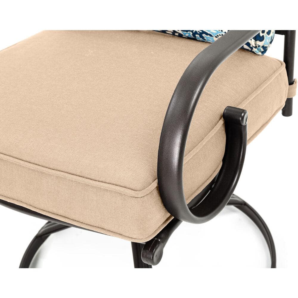 Montclair Steel 11-Piece Outdoor Dining Set with Swivel Rockers, Tan