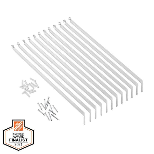 12 in. White Shelf Support Bracket for Wire Shelving (12 - Pro Pack)