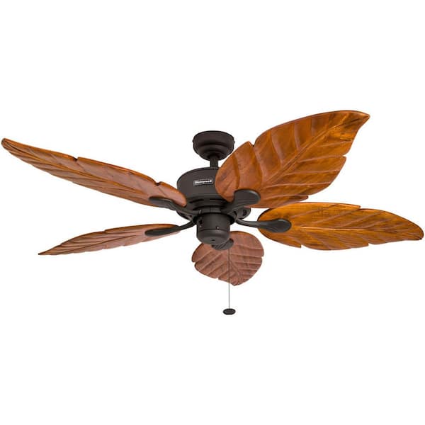 Honeywell 52 in. Sabal Palm Bronze Ceiling Fan with Bowl Light and
