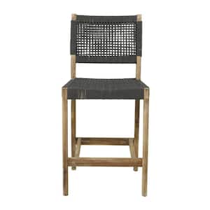 42 in. Dark Gray Wood Contemporary Counter Barstool