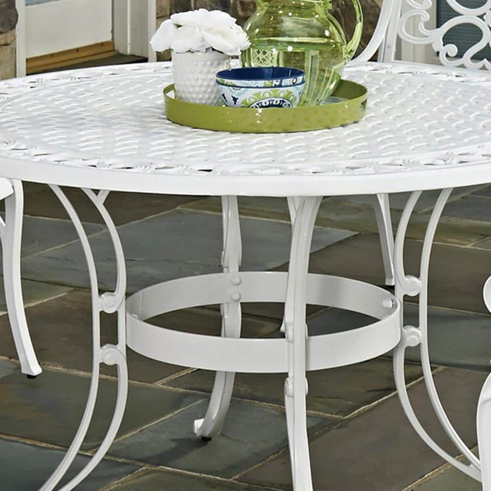 Sanibel 48" White Cast Aluminum Outdoor Dining Table